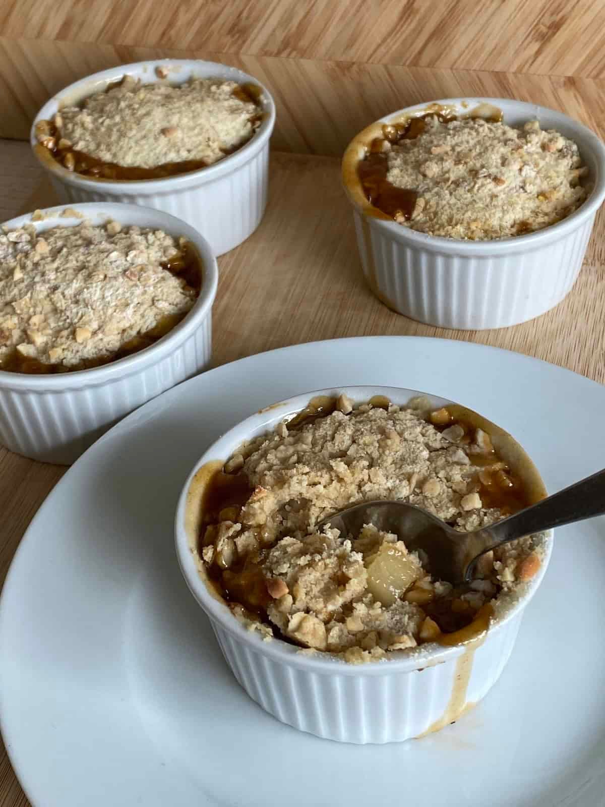4 Individual Mincemeat and Pear Crumbles. 4 Individual Mincemeat and Pear Crumbles.