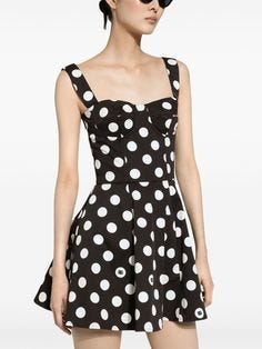Ceci contient une image de : Dolce & Gabbana polka-dot corset minidress - Black