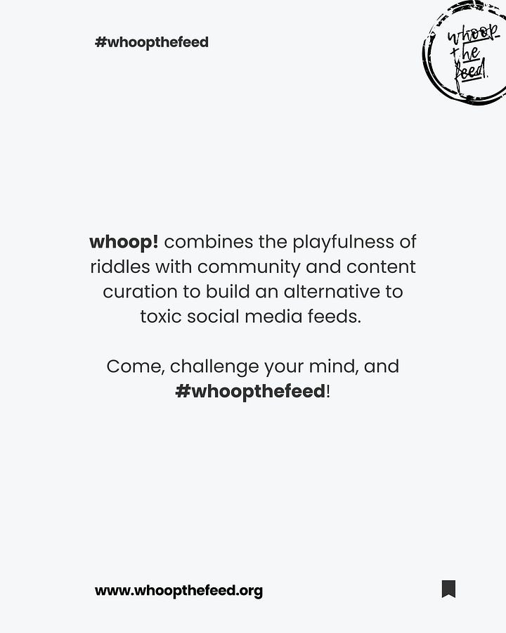 Image Gallery containing whoop!'s first weekly riddle-solving contest's details