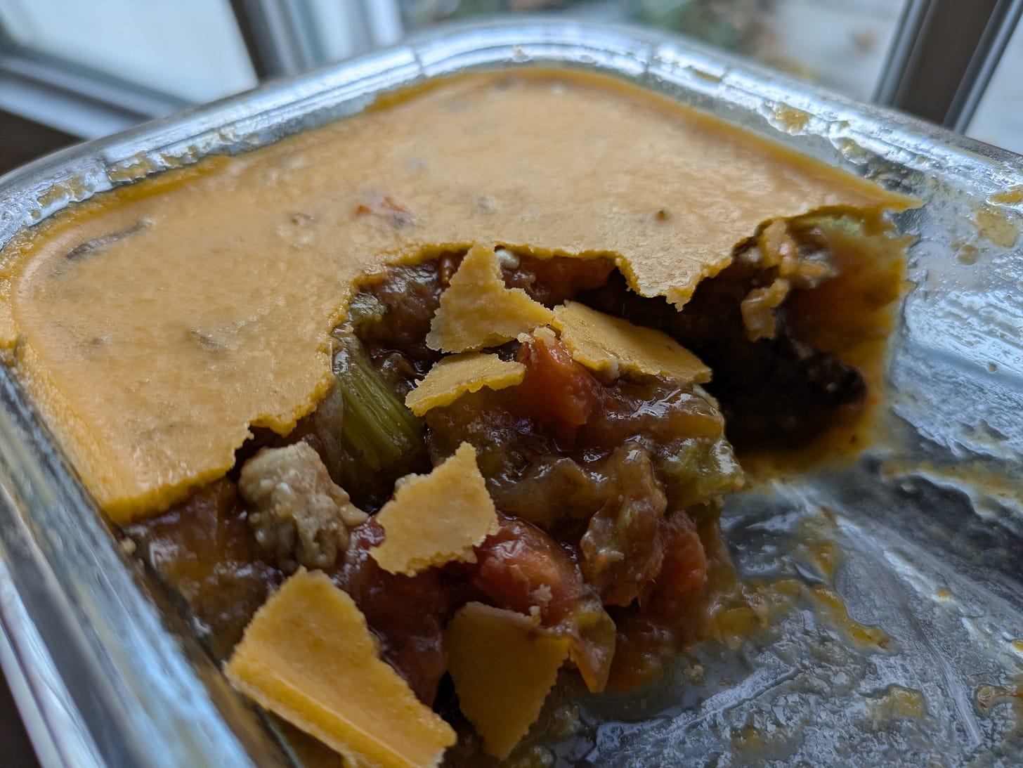 This is how my braise leftovers looked after some time in the fridge. You can see all the good collagen and marrow jelly.