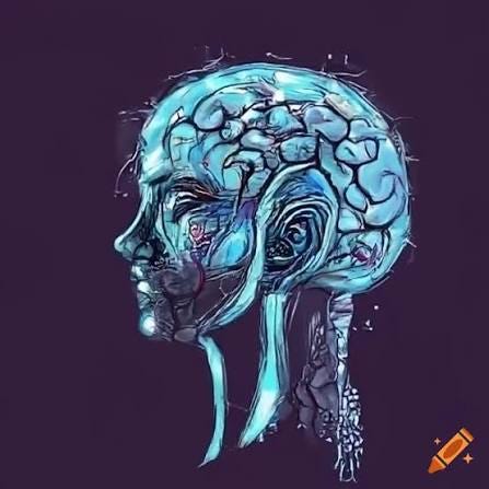 AI brain easy to draw on Craiyon