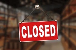 A Sign That Says "Sorry, We're Closed". Shops In World And Throughout Germany And Europe Close Due To Financial Difficulties And Economic Crisis.