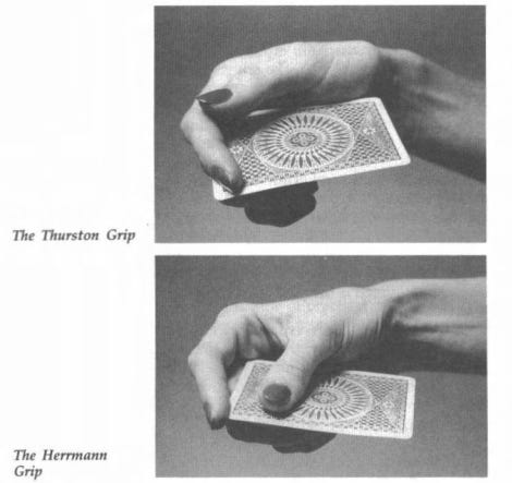 Cards as Weapons, Thurston Grip and Herrmann Grip. Internet Archive.