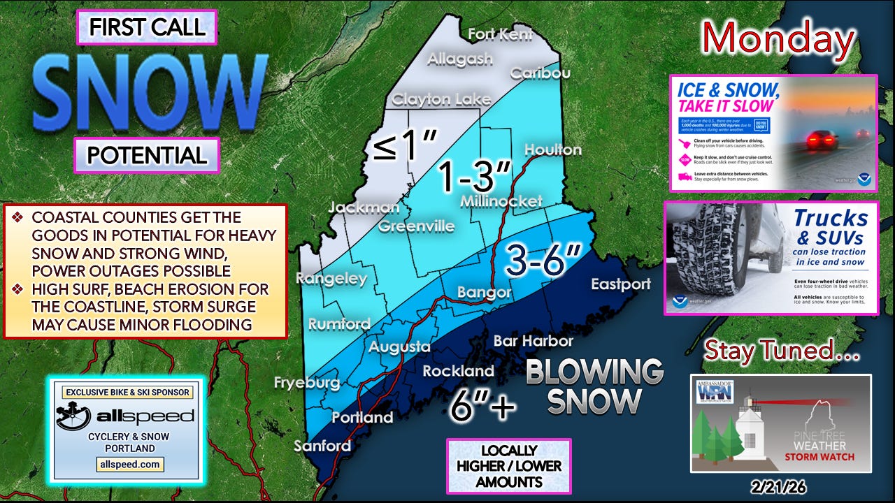 Quick update on Monday's storm - Pine Tree Weather