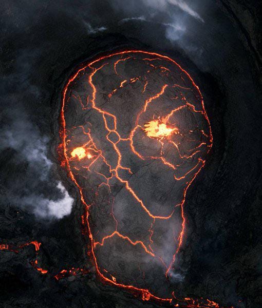 A bird's eye view of the Fagradalsfjall volcano in Iceland... OMG