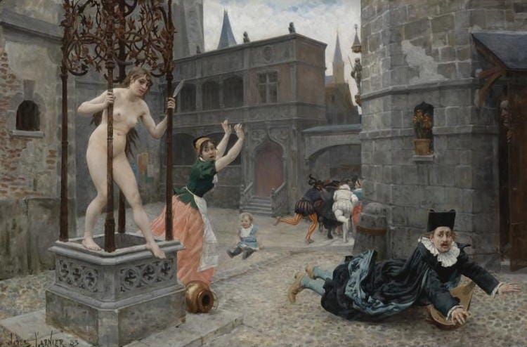 Jules-Arsène Garnier, Truth Coming Out of Her Well, 1883. Jules-Arsène Garnier, Truth Coming Out of Her Well, 1883.