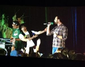 Matt and Gil at karaoke