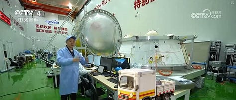 The Qingzhou spacecraft during production.