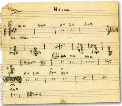 Handwritten chart of Handwritten chart of