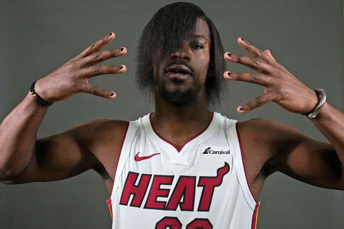 Jimmy Butler steals the show on NBA media day with 'emo' phase look  following Damian Lillard's trade to the Milwaukee Bucks | CNN
