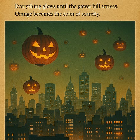Data Harvest Festival: Pilgrims gather sheaves of USB stalks from a cloud-server field — a thanksgiving for information turned commodity.  Final Ad Buy: A judge’s gavel crushes a human heart tagged “SOLD,” symbolizing the auctioning of empathy.