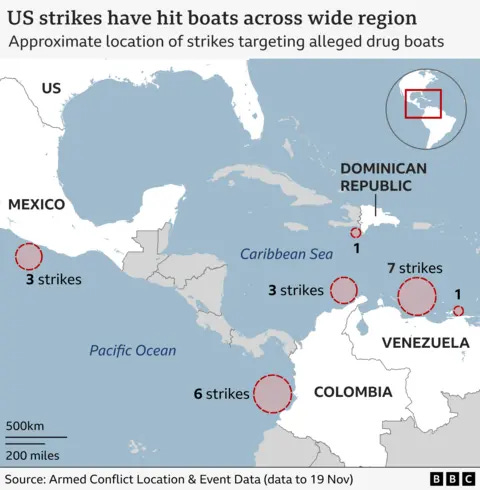Where are US military planes and ships stationed near Venezuela?