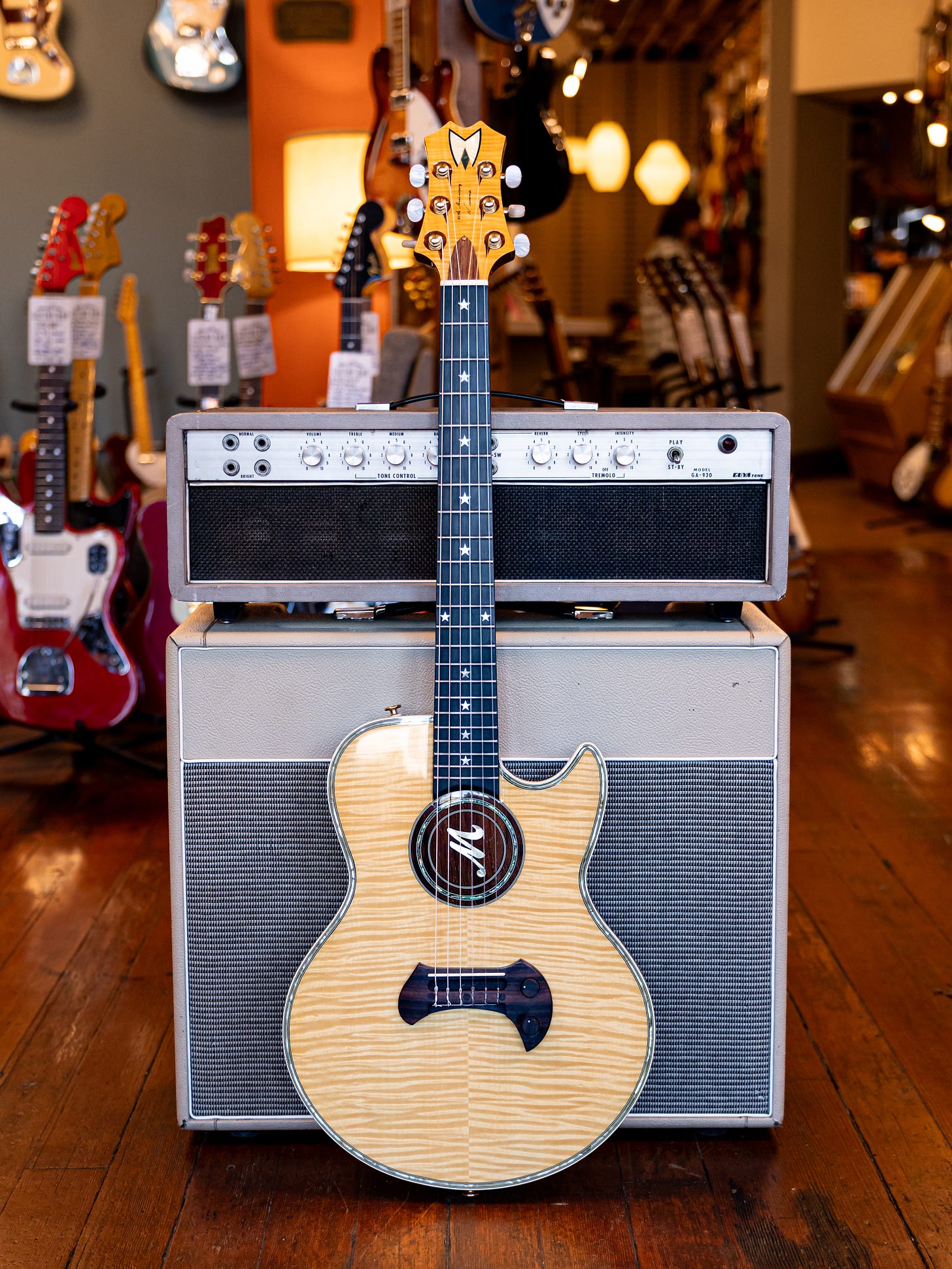 The Guyatone EG-2100M, one of Nobuhiro Mine's latest (and most unique) creations