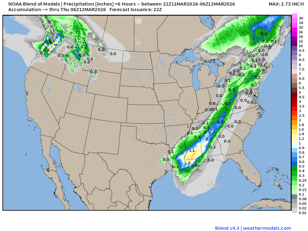 March 11, 2026 Wednesday Weather Update - by Dr. Ryan Maue