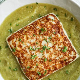 Pan Fried Cheese With Lime Salsa Verde