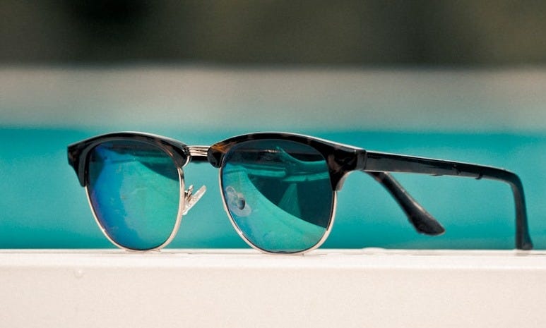 selective focus of black framed clubmaster selective focus of black framed clubmaster