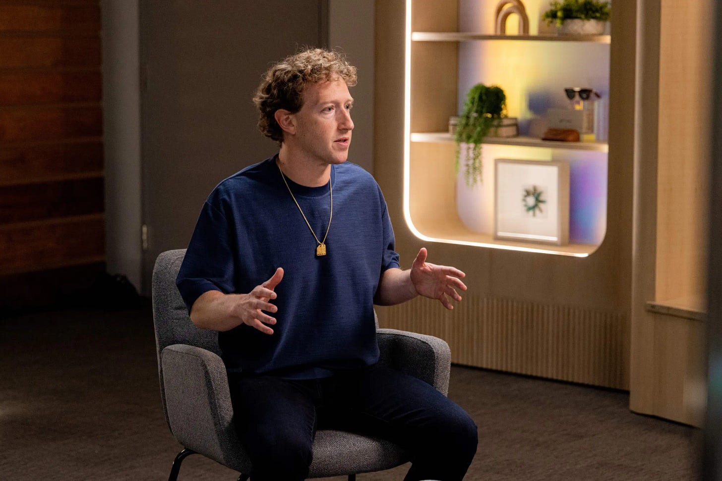 Mark Zuckerberg, chief executive officer of Meta Platforms Inc., at the company’s headquarters in Menlo Park, California.