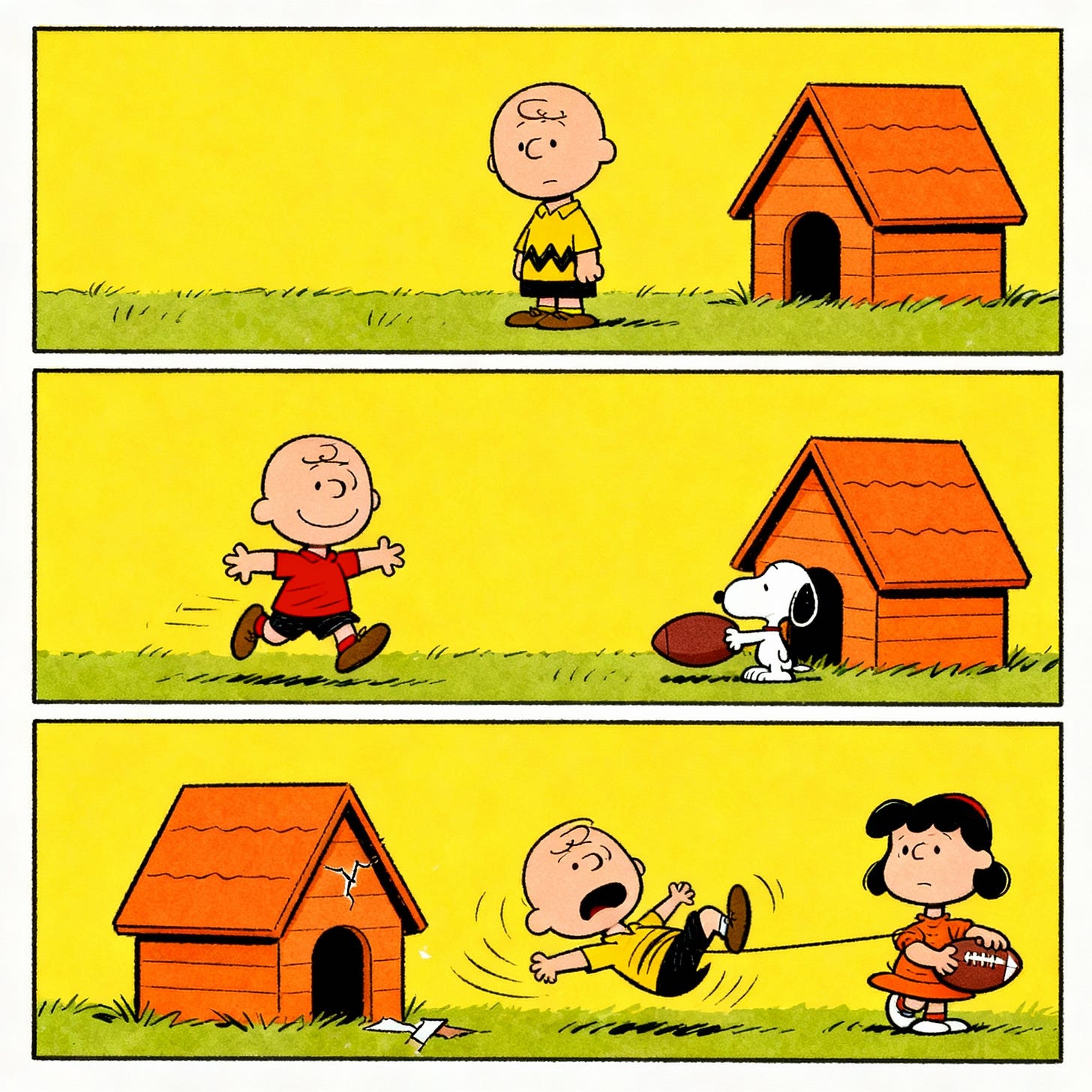 Charlie Brown, Snoopy's doghouse, and Lucy create a classic Peanuts comic moment blending humor and visual storytelling. Charlie Brown, Snoopy's doghouse, and Lucy create a classic Peanuts comic moment blending humor and visual storytelling.