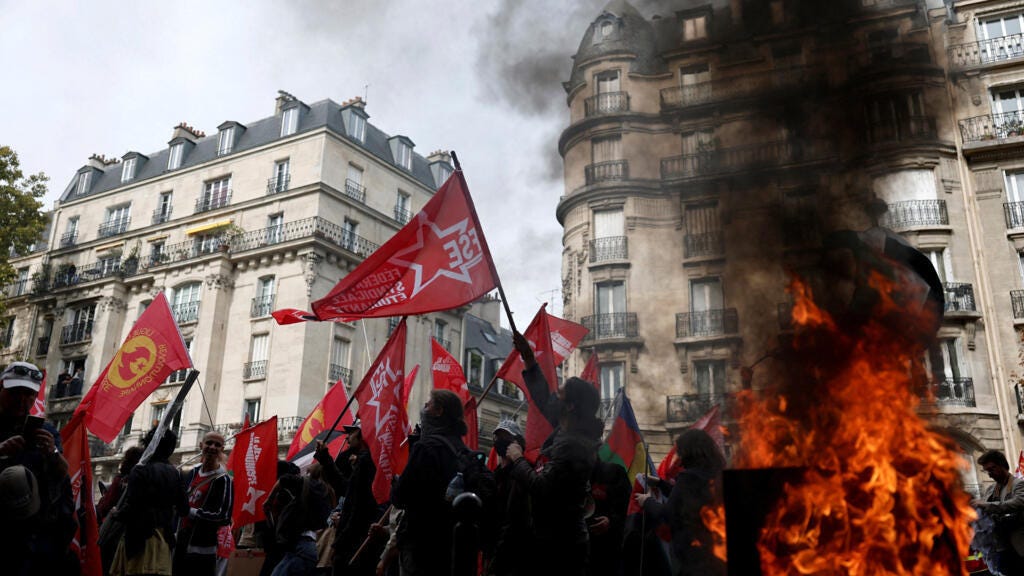 Tens of thousands protest public spending cuts across France ... Tens of thousands protest public spending cuts across France ...