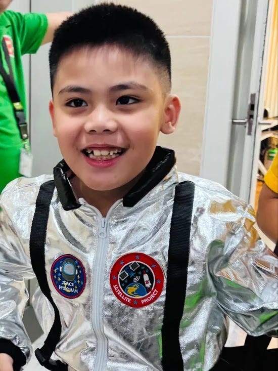 Miguel's astronaut costume