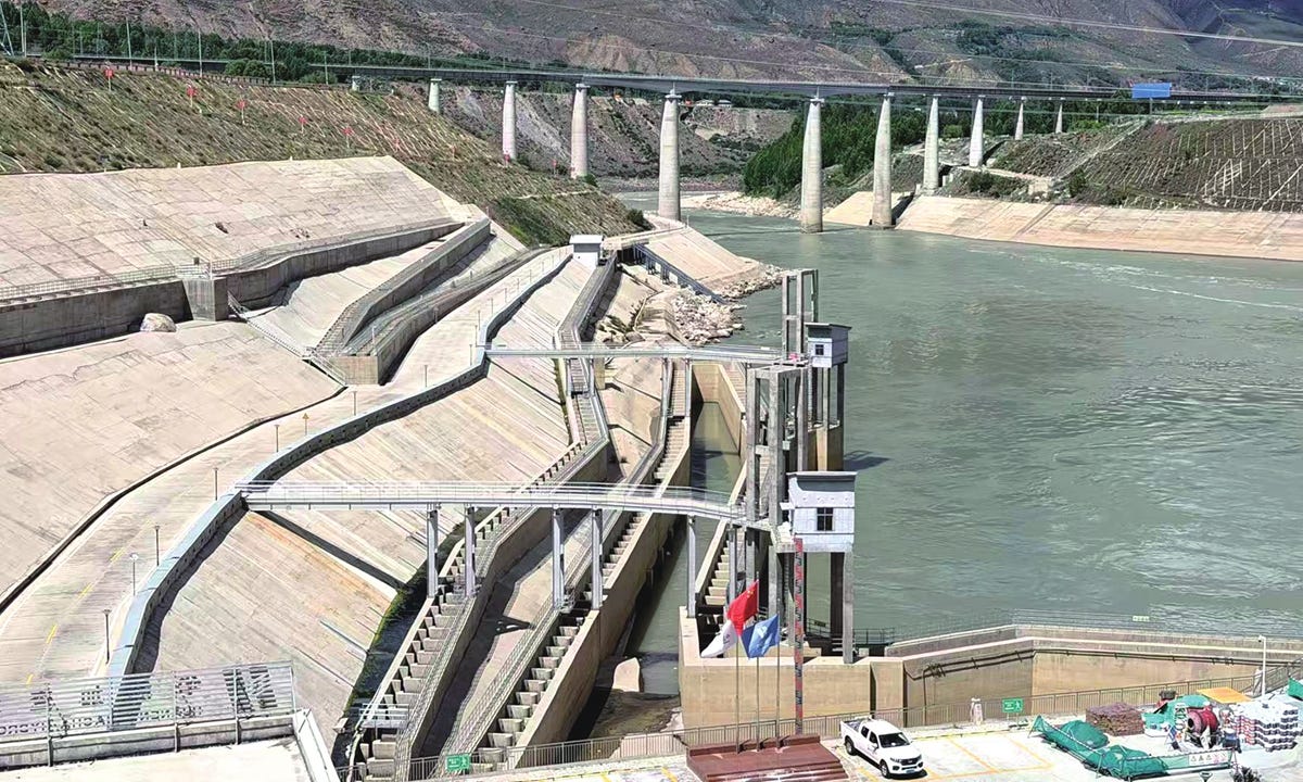 The fishway at Zangmu Hydropower Station in Shannan, Xizang Photo: Cao Siqi/GT The fishway at Zangmu Hydropower Station in Shannan, Xizang Photo: Cao Siqi/GT