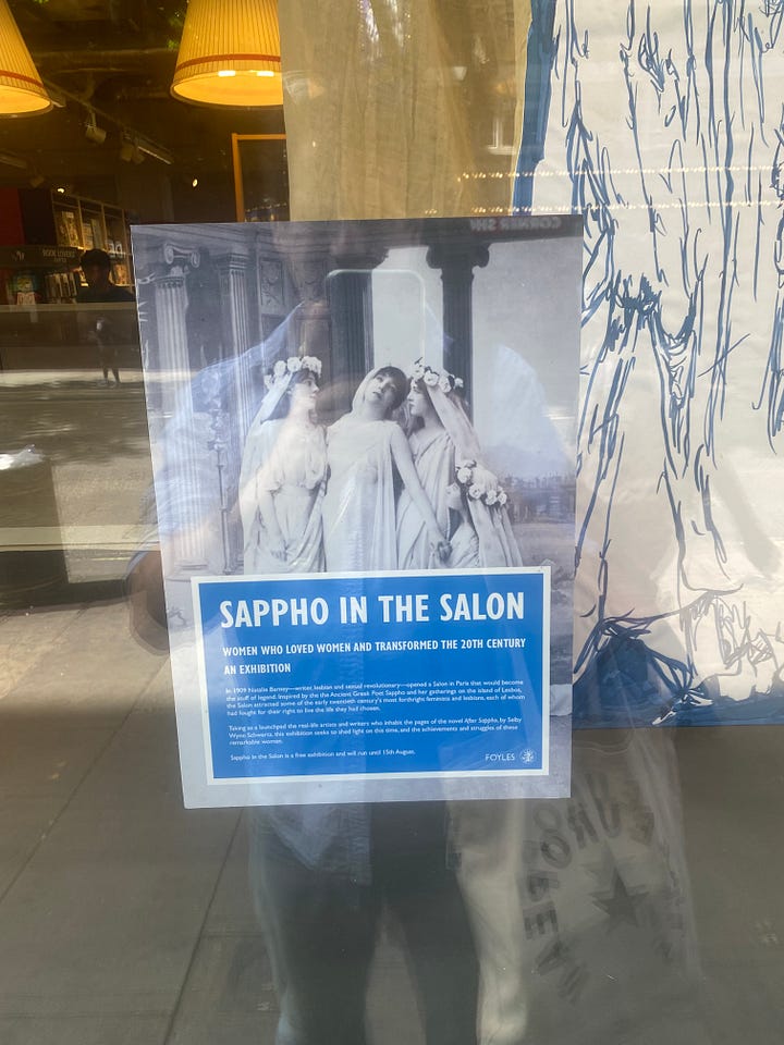 After Sappho on display in Foyles central London