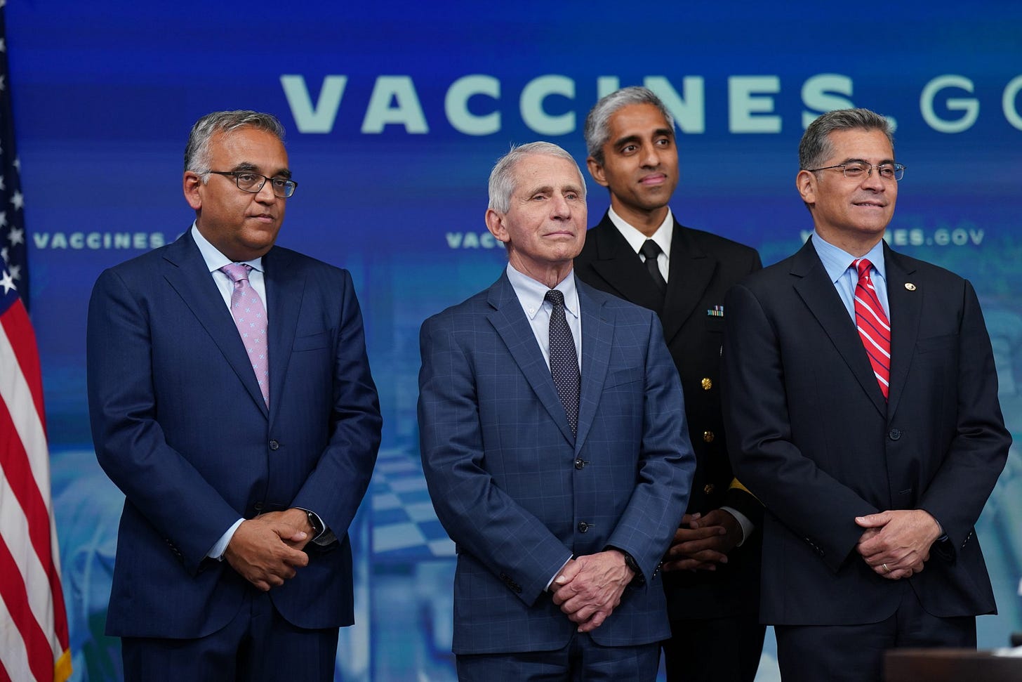 COVID vaccine sign with Anthony Fauci