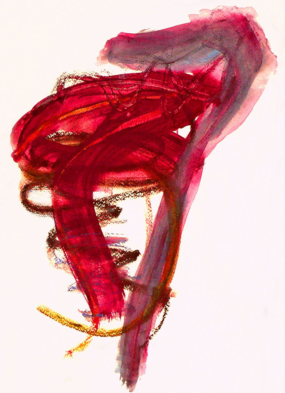 A drawing of a red scarf on a white background