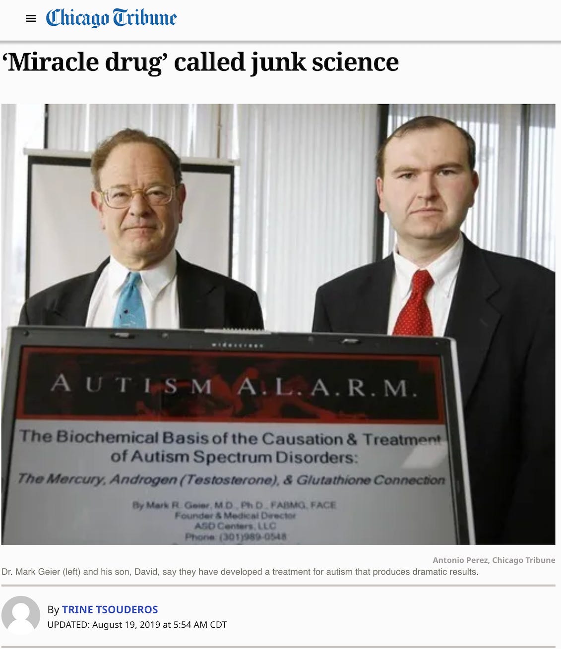 David Geier would be on the top of the list of the worst people to do a study about vaccines and autism.