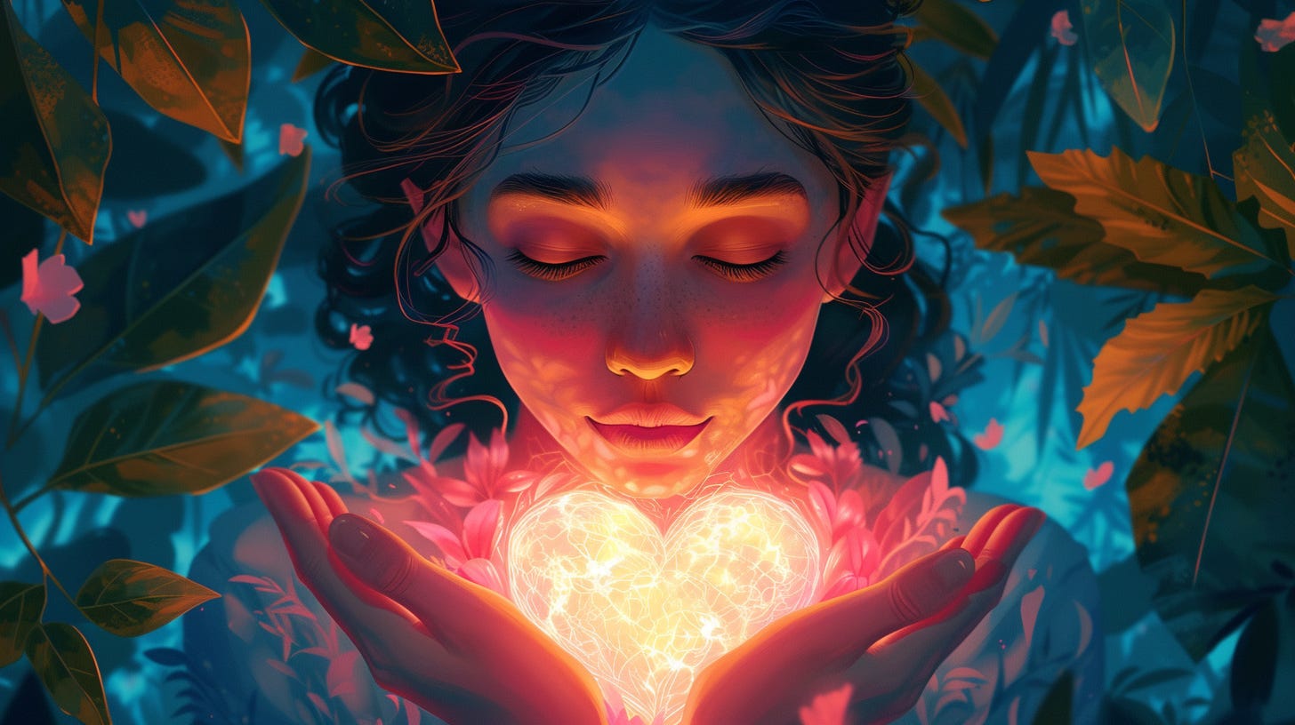 An artistic illustration for the concept of Self-Compassion.