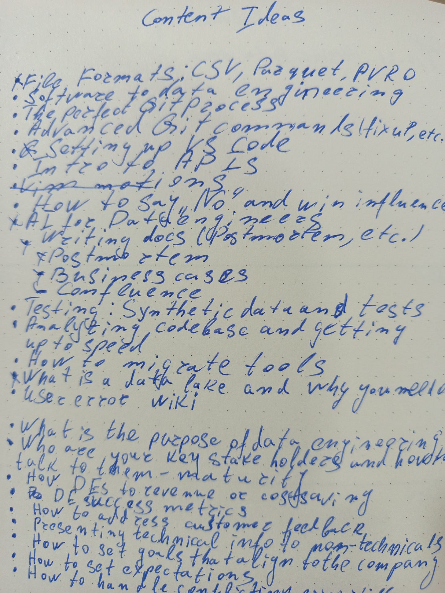 A page of my journal whre I brainstorm articles ideas A page of my journal whre I brainstorm articles ideas