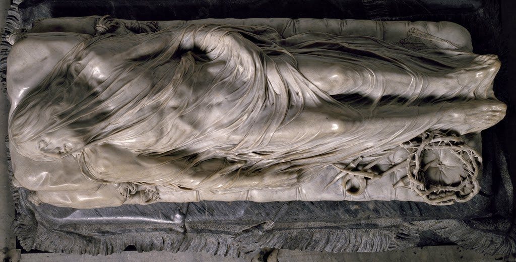 Chrystus w całunie (autor: Giuseppe Sanmartino)