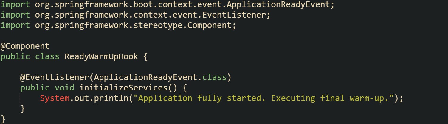 Warm Up Tasks Triggered by Spring Boot Startup Events