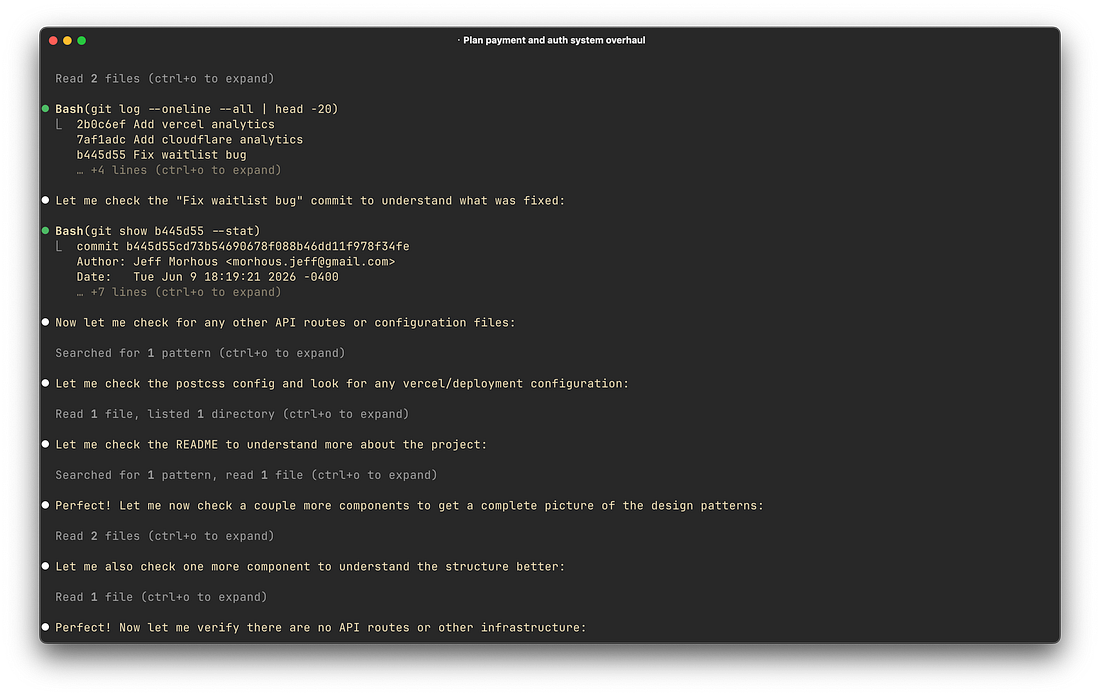 Claude Fable investigating a codebase