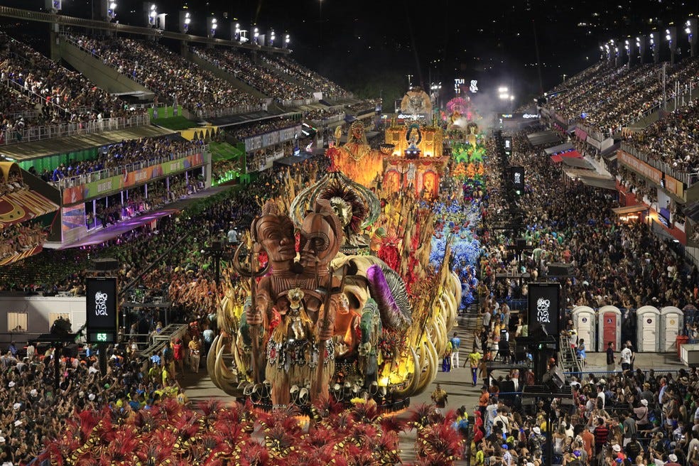 Desfile da Paraíso do Tuiuti visto de cima — Foto: Marco Terranova/Riotur