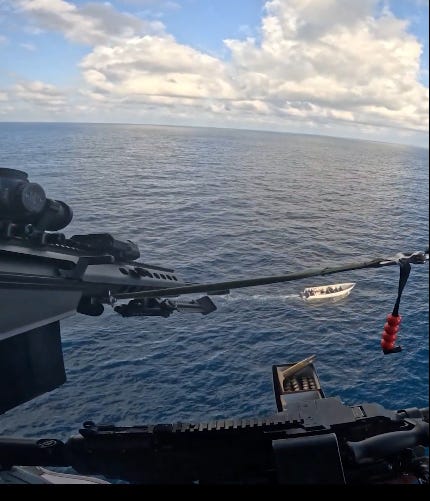 When the cartel smugglers piloting the boat refused to stop, a sniper aboard a Coast Guard helicopter shot out its engines