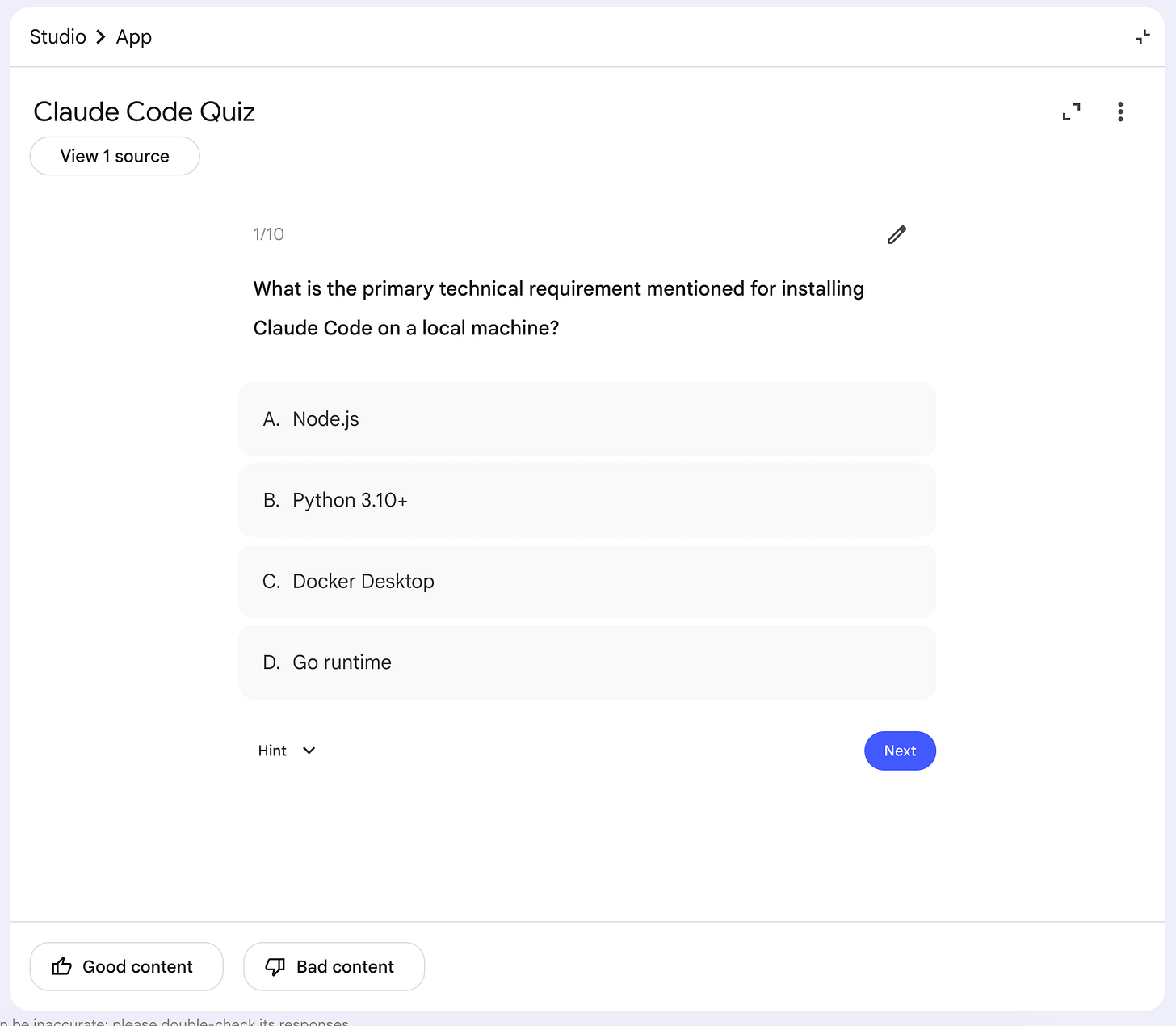 Clicking Quiz in NotebookLM for a mixed problem set Clicking Quiz in NotebookLM for a mixed problem set