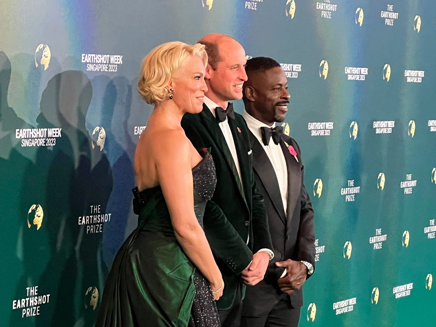 Hannah Waddingham, Prince William and Sterling K. Brown arrive at 2023 Earthshot Prize in Singapore