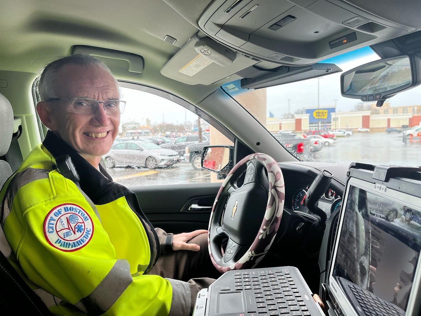 Chief Hooley in his vehicle as I was doing our ridealong