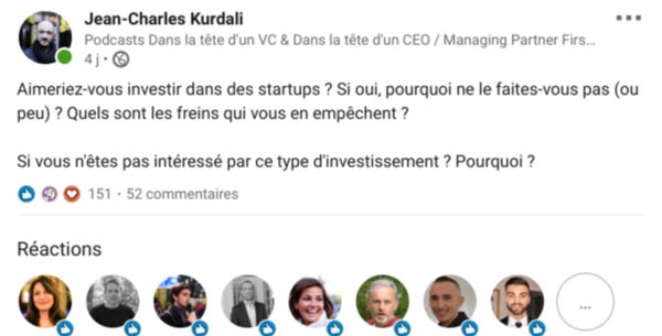 Question posée la semaine dernière sur Linkedin Question posée la semaine dernière sur Linkedin