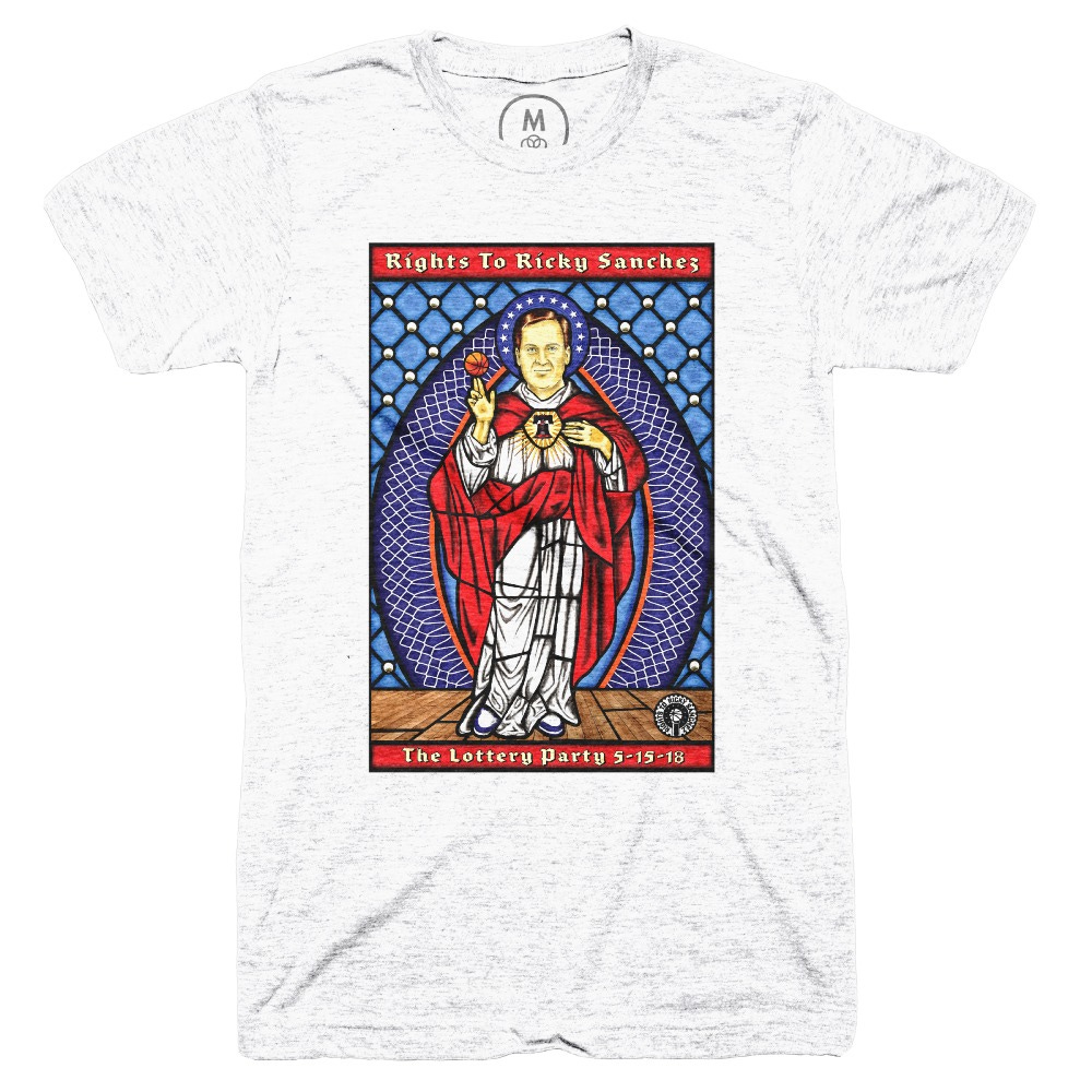 2018 Rights To Ricky Sanchez Lottery Party - Saint Sam – Tri-Blend – Men - Tee – Heather White.jpg