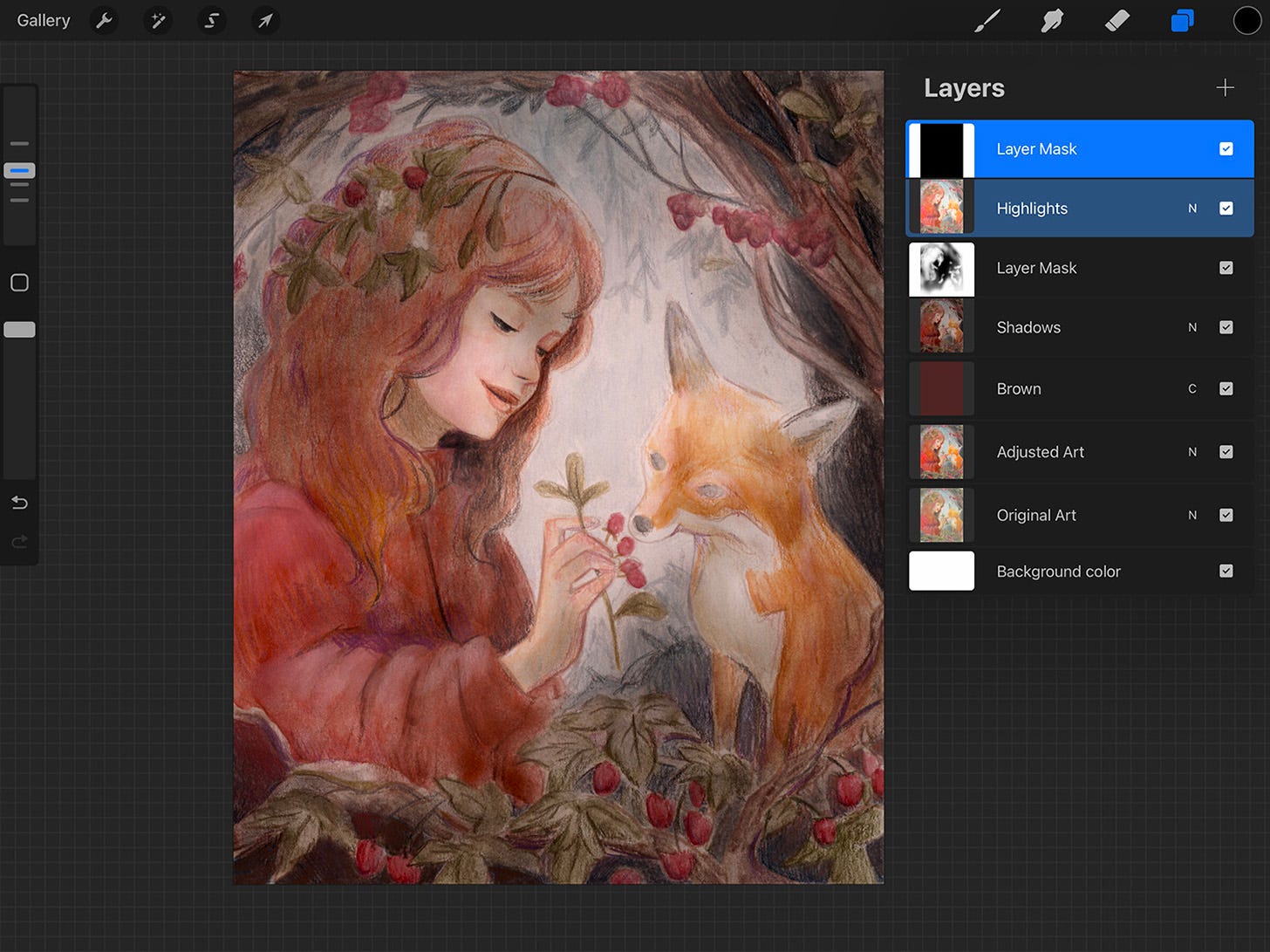 Screen shot of Procreate Screen shot of Procreate