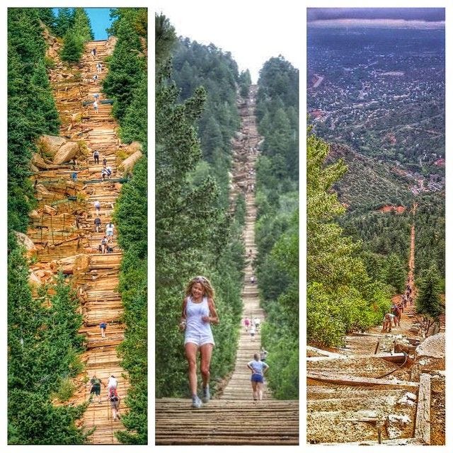 The Manitou incline hiking trail near Colorado Springs gains over 2,000  feet (610 m) of elevation in less than one mile. One hidden gem in  Colorado!…”