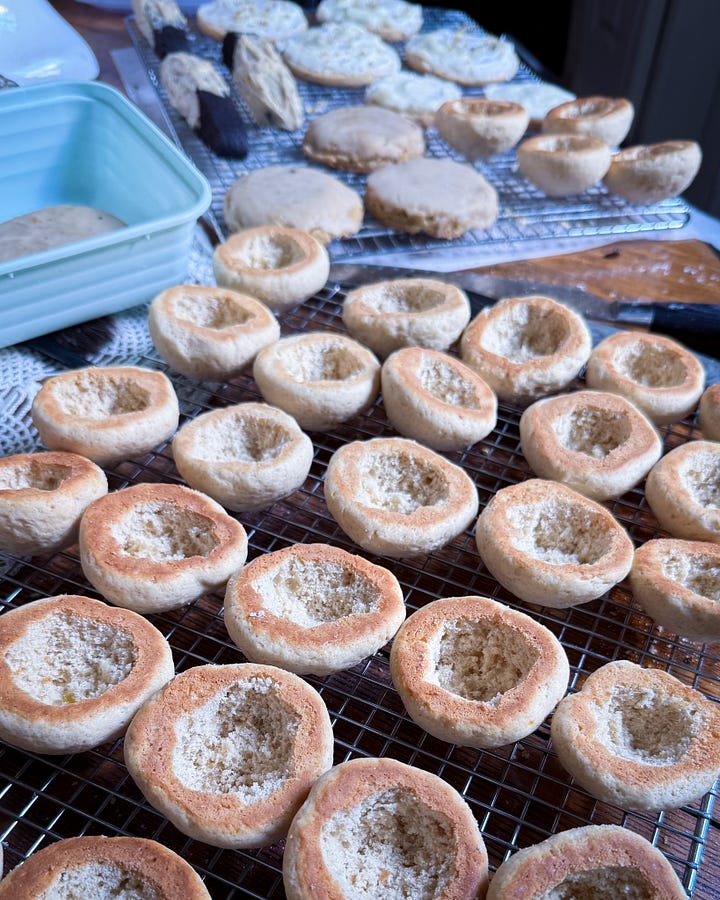 For process shots, the first is cookies, glazed drying on a cookie rack featuring the Fennel anise stars then the blood orange balls before they went into the oven then two shots of the sugar plums one before they were filled in the second is the end result with mint garnish