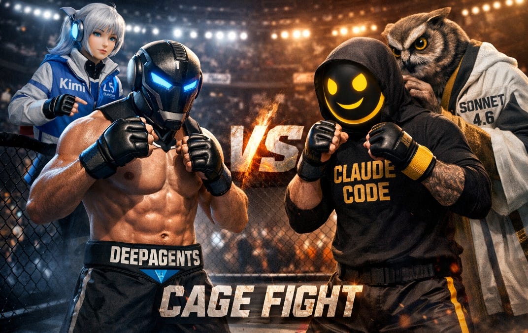 DeepAgents com Kimi2.5 > Claude Code com Sonnet4.6