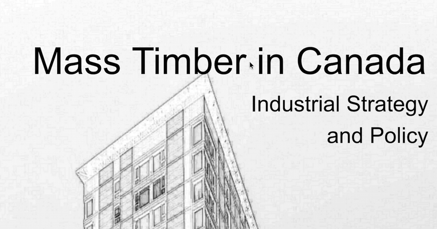 Cover of TFIE Strategy report on mass timber in Canada.