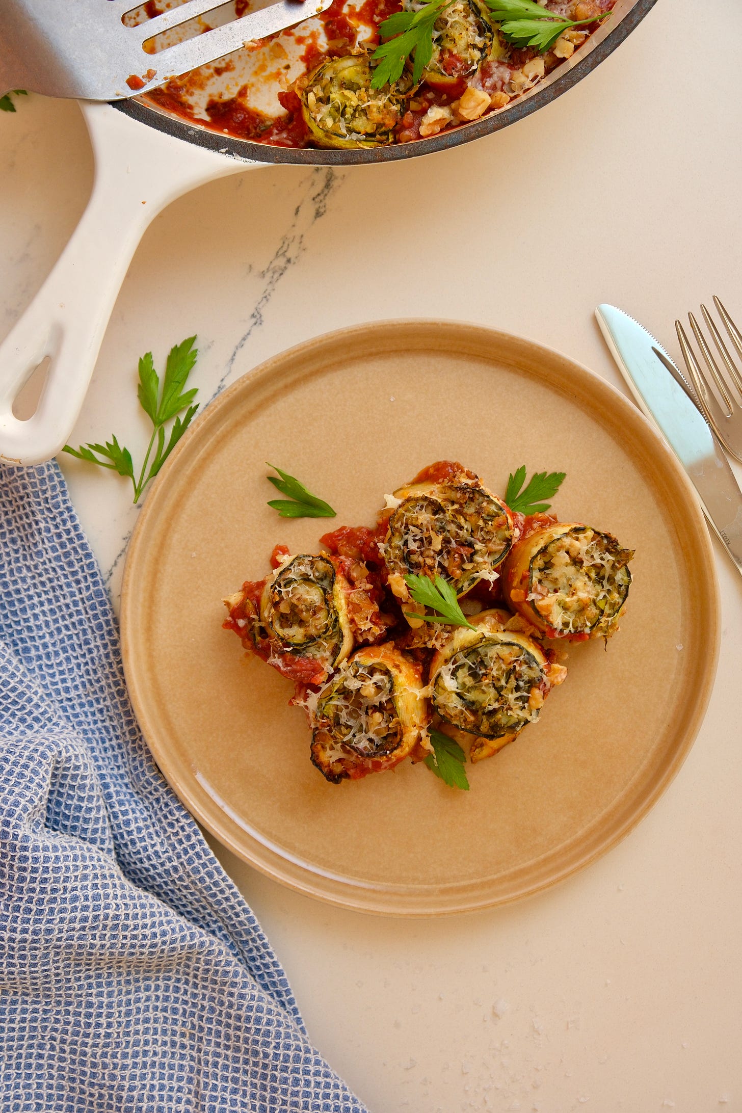 High-Protein Zucchini Lasagna Rolls