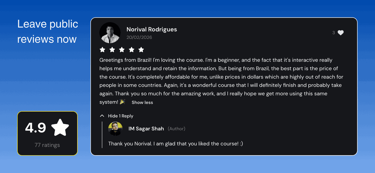 course reviews support