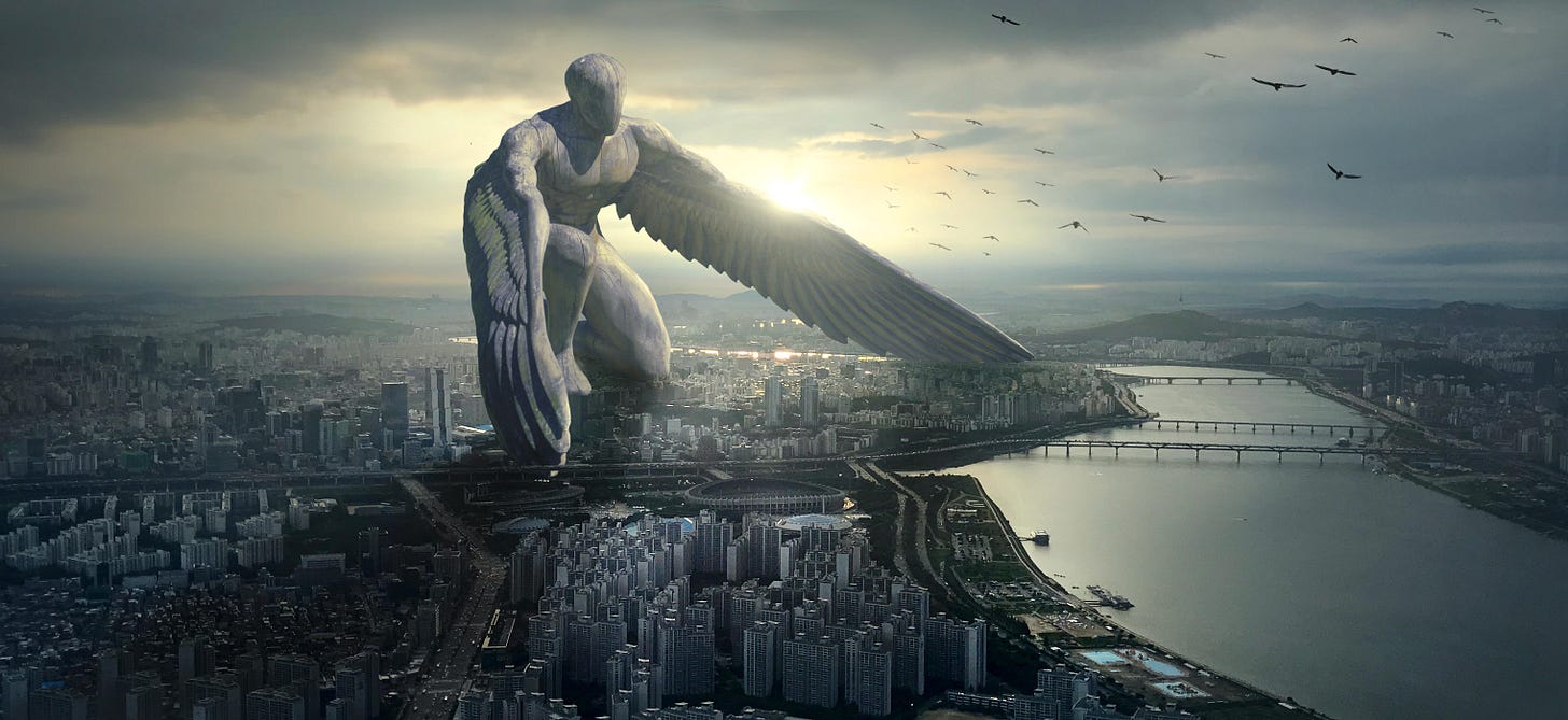 Angel over the City : r/wallpapers