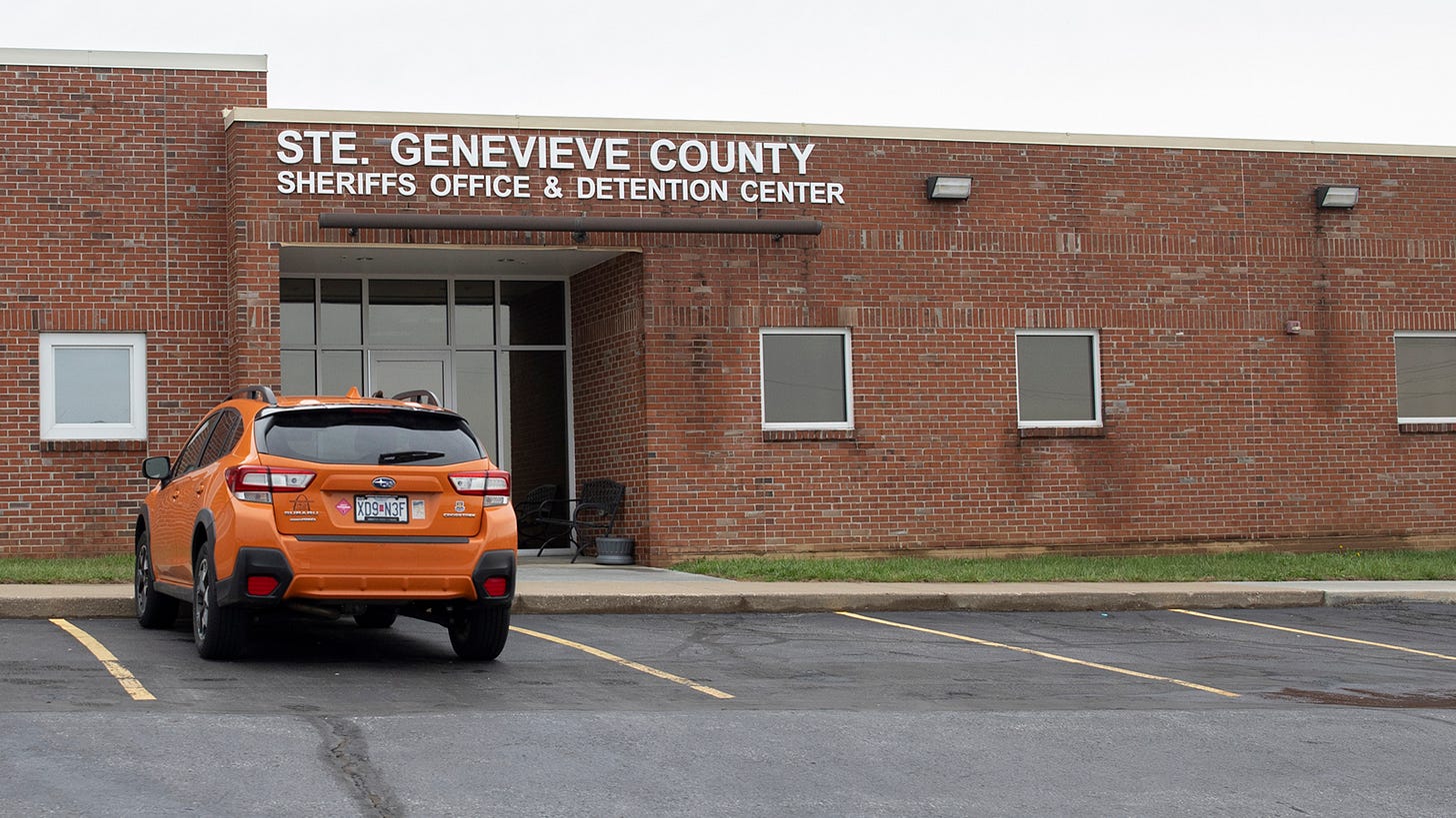 The brick exterior of the Ste. Genevieve County Sheriff’s Office and Detention Center in Missouri The brick exterior of the Ste. Genevieve County Sheriff’s Office and Detention Center in Missouri